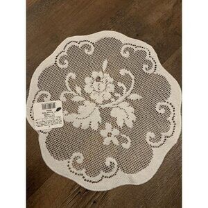 Lace Doily 12” Heritage White Round Terrace Hill Bedroom Living-room 1117